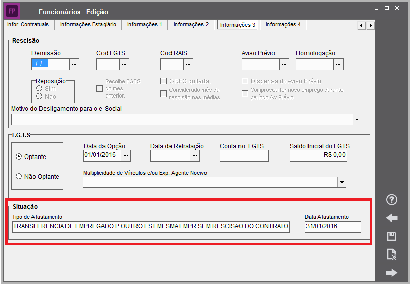 transferência de funcionário