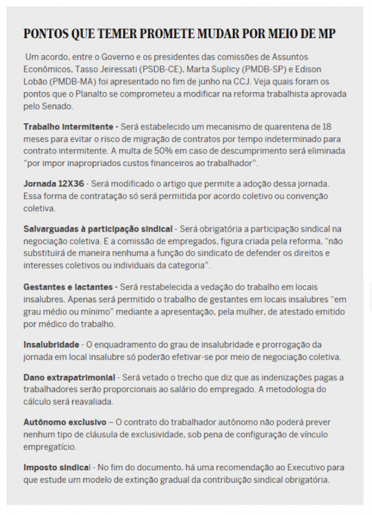 Reforma trabalhista é aprovada no senado, saiba o que muda