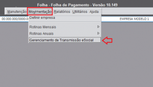 gerenciamento de transmissão do eSocial