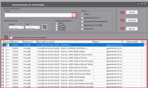 gerenciamento de transmissão do eSocial