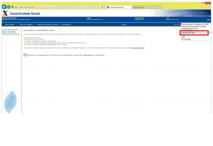 cadastrar NIS pela internet, passo a passo